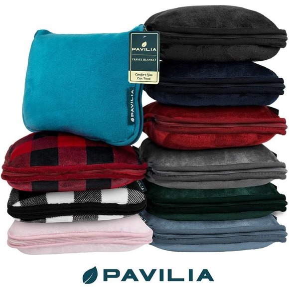 New Travel Blanket and Pillow, Dual Zippers, Clip On Strap, Warm Soft Fl… - Picture 6 of 13